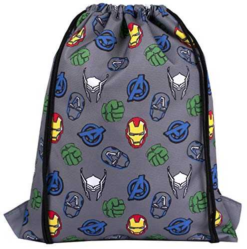 Marvel Comics Sakky Kids Avengers Bolsa con cordón – Bolsa escolar para niños – Regalo oficial para niños