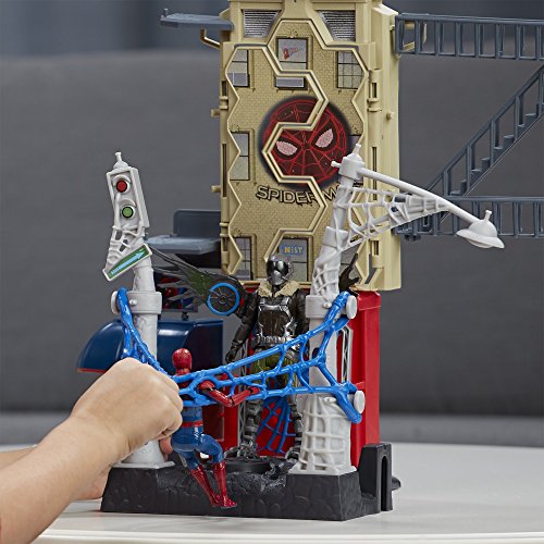 Marvel Spiderman - Web city, playset de 56 cm con figuras de acción de Spider-Man y El Buitre de 15 cm cada una - Playset con 4 niveles de juego - (Hasbro B9692EU4)