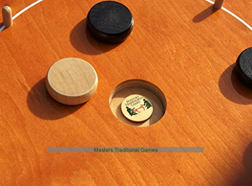 Masters Crokinole Tournament Board - Beech and Beech (with Discs, Powder and Hanging Kit)