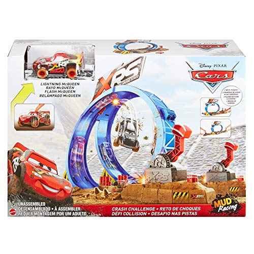 Mattel Disney Cars-XRS Superlooping carreras en el barro, pistas de coches de juguetes niños +4 años FYN85, multicolor, única , color/modelo surtido