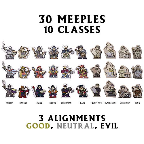 Meeples of Might – 30 minis coloridos y heroicos de 16 mm – Accesorios miniatura de madera para juegos de rol de mesa y estrategia táctica juego de mesa a granel piezas de token