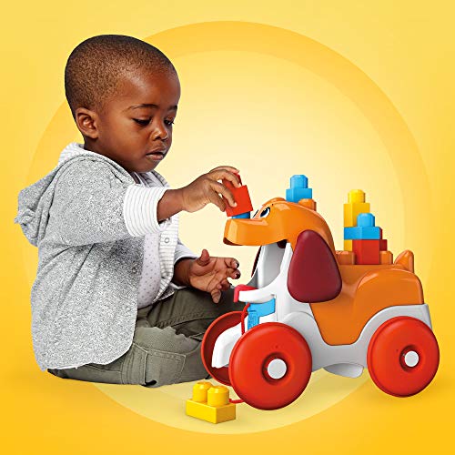 Mega Bloks- Perrito Paseos, juguete de construcción para bebes a partir de 12 meses (Mattel GNW63)
