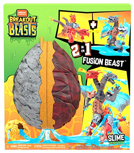 Mega Construx Breakout Beasts Bestia de Fusión 2 en 1, Juguete con Slime Niños +5 Años (Mattel GGJ66) , color/modelo surtido