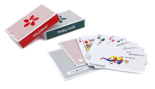 Melia Games Playing Cards Set Deluxe - Estuches para Barajas de Cartas - Juego de Naipes Cuero Hecho a Mano (Emerald)