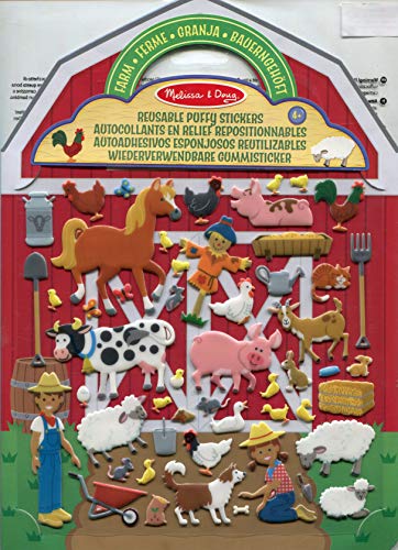 Melissa & Doug- On The Farm Juego con Pegatines Reutilizables, Multicolor (19408)
