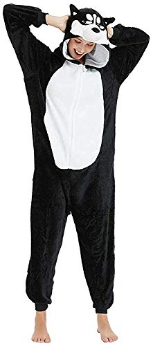 Mescara Pijama de animales de Cosplay entero unisex disfraz Halloween Carnaval Fiesta Mujer Hombre Animal Sleepwear perro L