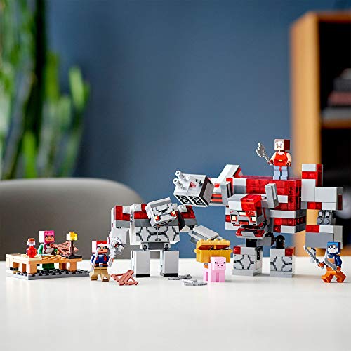 Minecraft Game La Batalla por la Piedra Roja Set de Construcción con Golem y Figuras de Monstruos, Juguete para Niños de 8+ Años de Edad, multicolor (Lego ES 21163)
