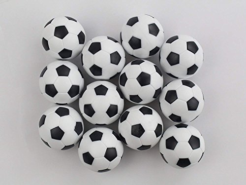 MINGZE 12 Piezas de fútbol de Mesa, Bolas de Repuesto para futbolín, Bolas de reemplazo de futbolín de Mesa de 36 mm, Juego de Bolas de fútbol de Mesa Blanco y Negro tamaño estándar
