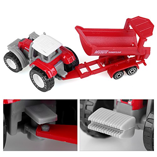 Mini juguete de alta simulación, modelo de vehículo agrícola agrícola 4pcs/set 1:64 Escala Tractor de granja Camión Vehículo de ingeniería Juego de coche para niños