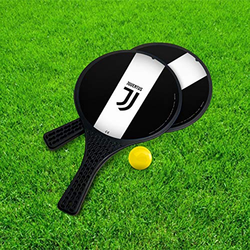 Mondo Toys- 2 Raquetas de plástico - Bola de Goma - Juego de Playa para niños y Adultos - Producto Oficial del F.C. Juventus Torino Unisex - 15022