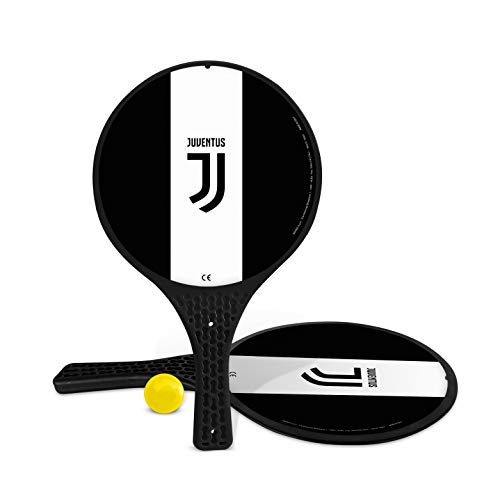 Mondo Toys- 2 Raquetas de plástico - Bola de Goma - Juego de Playa para niños y Adultos - Producto Oficial del F.C. Juventus Torino Unisex - 15022