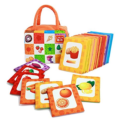 Montessori Toy 26Pcs Tarjeta De Aprendizaje Bebé Niño Juguete De Desarrollo Temprano - # 4 Animal y número, 12x11cm - # 2 Comida y Color, 12x11cm