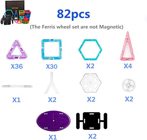 Morkka Bloques de construcción de Bloques magnéticos de 64 Piezas Juegos educativos para niños, de Morcare Construction Building Sets (82 pcs)