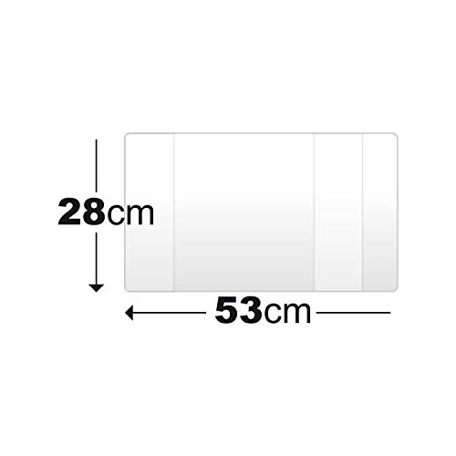 MP - Forro de Libros Autoadhesivo y Ajustable Transparente - Pack de 5 Unidades 28x53 cm