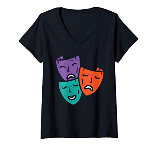 Mujer Máscaras de teatro de época I actores I teatro Camiseta Cuello V