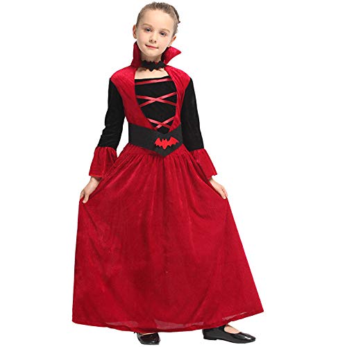 N / A Cosplay de Halloween Regalo de la Novedad Traje de los niños Fiesta de Baile Traje de actuación Bruja Navidad Vestido de Princesa Vampiro Body Height:135-150cm