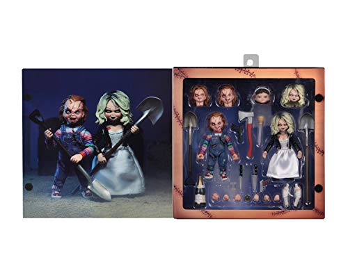 NECA- Chucky, el muñeco diabólico Pack 2 Figuras Ultimate Chucky & Tiffany, Multicolor (NECA42114)