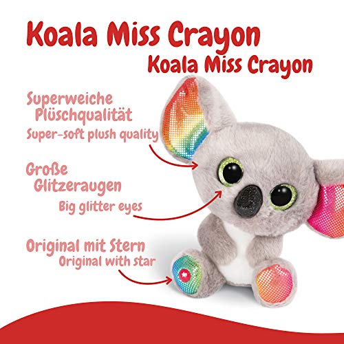 NICI Peluche GLUBSCHIS Koala Miss Crayon, con Ojos Grandes y Brillantes, 15 cm, Color: Gris/Blanco/Multicolor, 46319