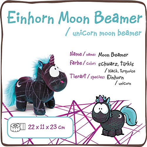 NICI- Peluche Unicornio Moon Beamer, Edición Especial 22cm, Color Negro, 22 cm (45712)