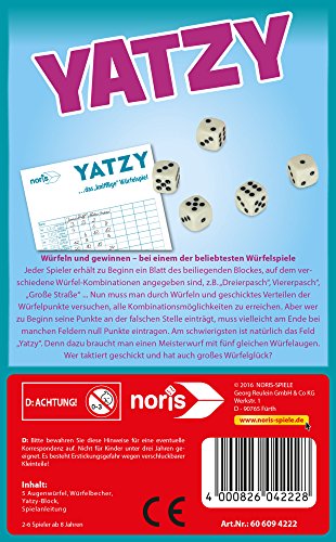 Noris 606094222 Yatzy - Juego con Dados (edición de Viaje) [Importado de Alemania]