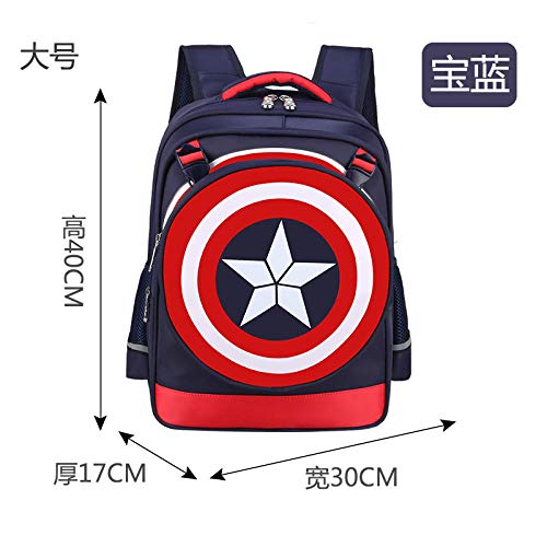 Nuevo Capitán América 3 Mochila Primaria Marvel Avengers Mochila Infantil con Escudo para niños-Bolso Madre Grande Azul Zafiro