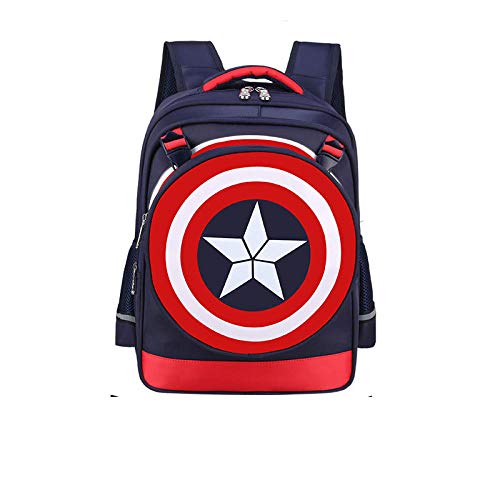 Nuevo Capitán América 3 Mochila Primaria Marvel Avengers Mochila Infantil con Escudo para niños-Bolso Madre Grande Azul Zafiro