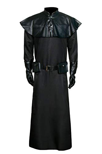 Nuwd Plague Doctor Disfraz Cosplay de Halloween Steampunk Medieval Fancy Dress Vestido negro juego de rol para adultos Negro L