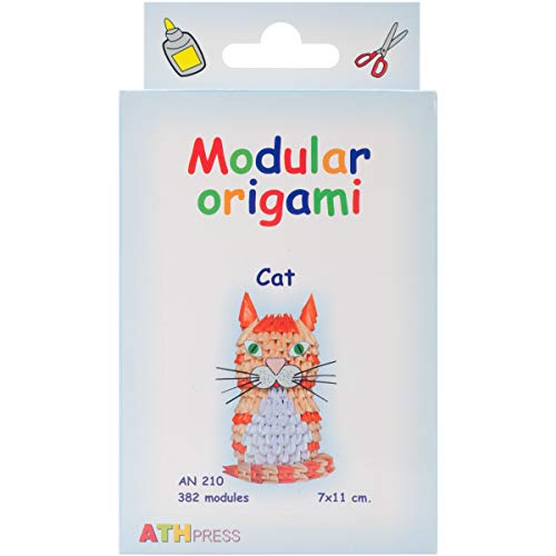 Origami Modular, Juego de 382 Piezas de Papel, Gato pequeño, Multicolor