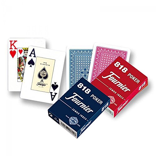 Outletdelocio. Pack de 2 Barajas de Poker Fournier. 55 Cartas 1 roja y 1 Azul