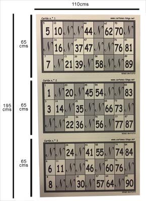 Pack de 900 Cartones de Bingo Troquelados de 90 Bolas (Amarillo)