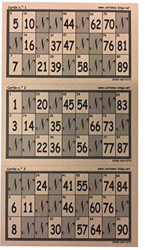 Pack de 900 Cartones de Bingo Troquelados de 90 Bolas (Amarillo)