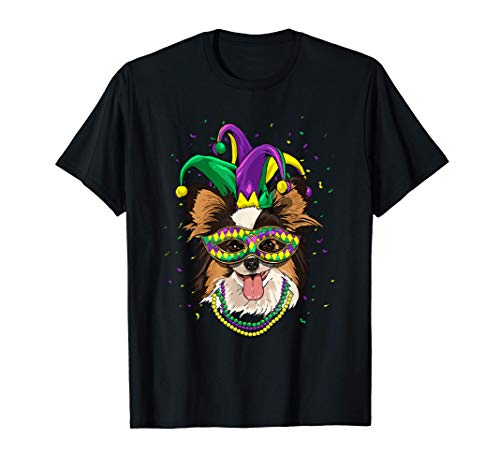 Papillon Dog Lover Cute Mardi Gras Carnival Jester Camiseta