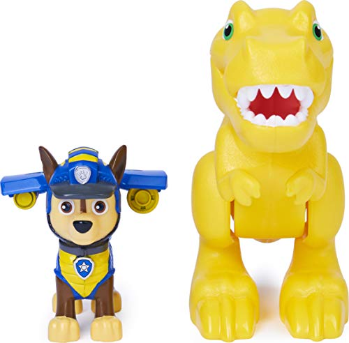 PAW PATROL 6059509 Dino Rescue Chase and Dinosaur Action Figure Set, for Kids Aged 3 and Up, Grey