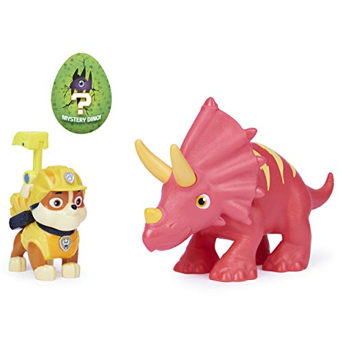 PAW PATROL 6060179 Dino Rescue Rubble and Dinosaur Action Figure Set, for Kids Aged 3 and Up, Grey