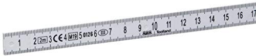 Perel 3412 – Metro/ Escala plegable de fibra de vidrio, longitud de 2 m, 1 pieza