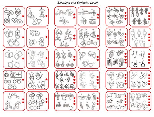 Perfecbuty 32PCS 3D Alambre de Metal Cubo Puzzles de Madera Toys Clásico Educativo Jigsaw IQ Rompecabezas Interbloqueado Juguetes,para Niños y Adultos Ejercicio Capacidad,Cumpleaños,Navidad,Regalo