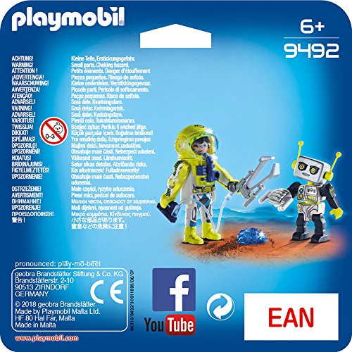 PLAYMOBIL- Duo Pack Astronauta y Robot Juguete, Multicolor (geobra Brandstätter 9492)