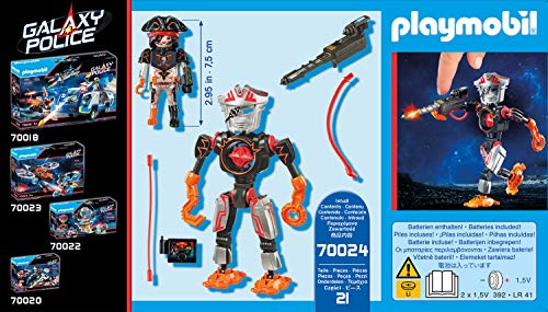 PLAYMOBIL Galaxy Police 70024 Piratas Galácticos Robot, con Efectos de Luz, A Partir de 5 Años