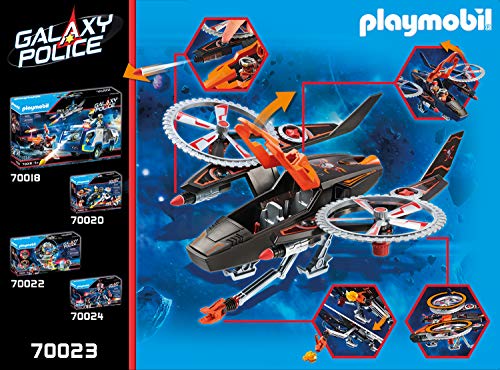 PLAYMOBIL- Piratas Galácticos Helicóptero Juguete, Multicolor (70023)