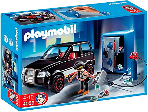 Playmobil- Thief with Safe and Getaway Car Ladrón de Caja Fuerte con Coche, (626564)