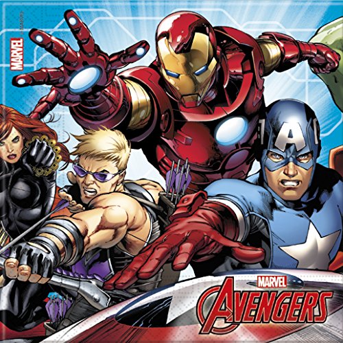 PROCOS Juego de Fiesta de 37 Piezas Marvel Mighty Avengers - Mantel para servilletas con Taza para 8 niños