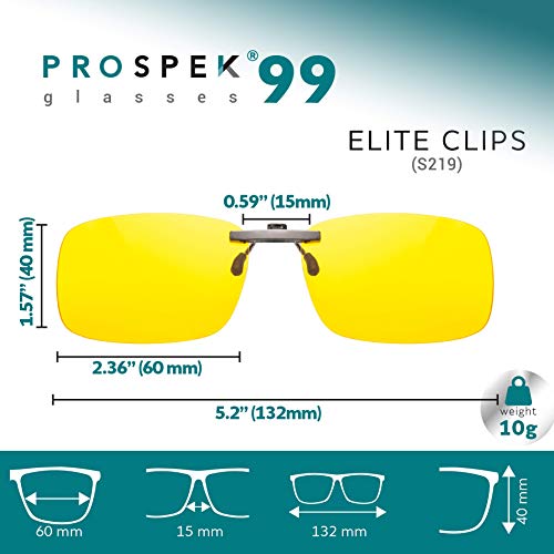 PROSPEK – Gafas de ordenador premium – Elite con clip – Gafas clip – Con filtro de luz azul y antibrillos