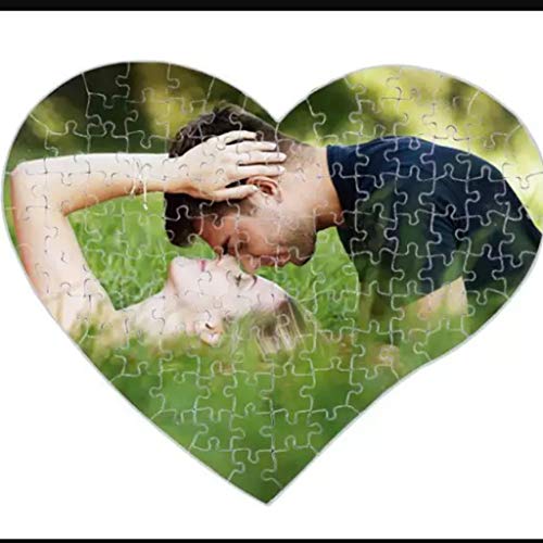 Puzzle Corazón Personalizado con tu Foto Impresión dpi - Fabricado en Europa - Bonito Brilloso Tus Puzzles con tu Imagen Preferida - Regalo para Bebes - Madres Bodas Parejas - Rompecabezas Novios