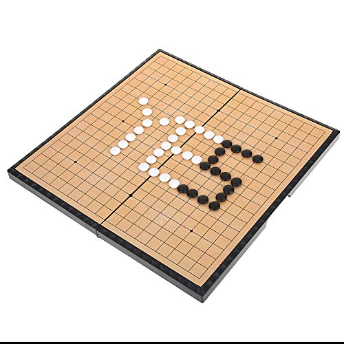 Pwshymi Go Game Weiqi Set Go Juego de Mesa Go Game Travel Set Tablero de ajedrez Plegable magnético para Adolescentes