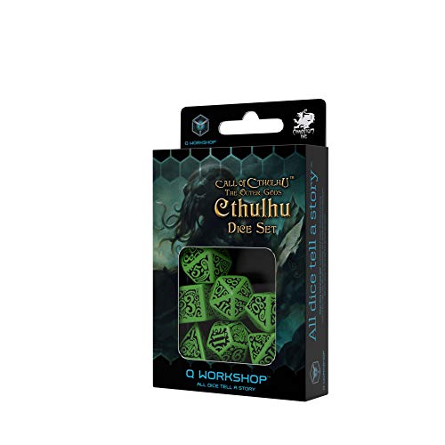Q Workshop Call of Cthulhu The Outer Gods Cthulhu RPG Ornamented Dice Set 7 Polyhedral Pieces