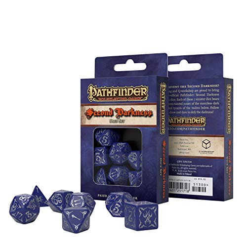 Q Workshop Pathfinder Second Darkness RPG Ornamented Dice Set 7 Polyhedral Pieces