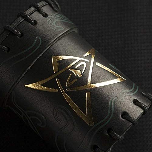 Q-workshop QWOCCTH4 Call of Cthulhu Leather Dice Cup Black/Green with Gold Game Accessory