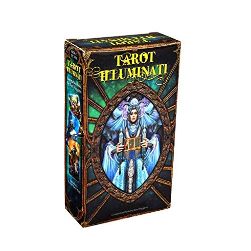 QIANGU Tarot, Tarot Illuminati Kit 78 Cartas Deck Adivinación Destino Fiesta Familiar Juego de Mesa Juguete