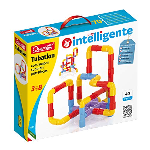 Quercetti 4175 juguete de construcción - Juguetes de construcción (Tube set, Azul, Rojo, Amarillo, 3 año(s), 40 pieza(s), Niño/niña, Niños) , color/modelo surtido