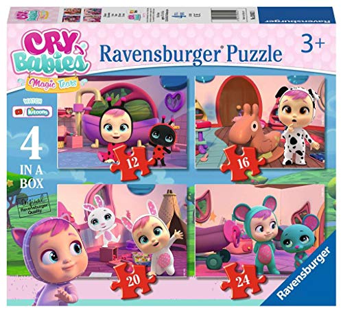 Ravensburger - Cry Babies Puzzle 4 en una Caja, 12-16-20-24 Piezas, para Niños 3+ Años